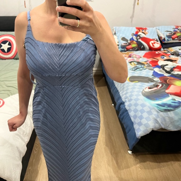 Bariano Perla Scoop Neck Midi in Lavender size 12 - Picture 3 of 3